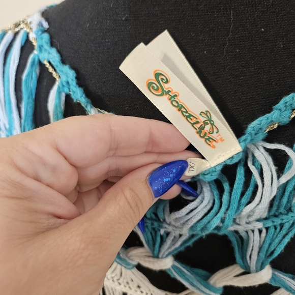 Shoreline Asymmetrical Blue and White Crochet Dress Or Top - Picture 7 of 7